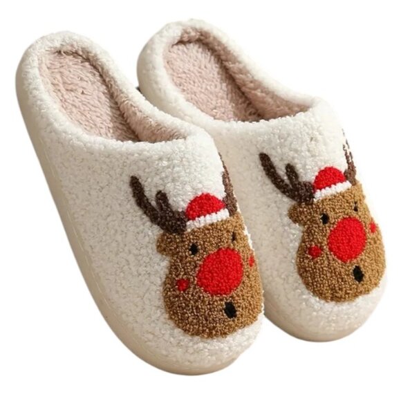 Slippers Reindeer Cushioned Footbed Indoor/Outdoor NEW - Picture 3 of 7